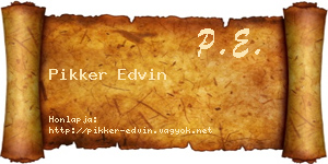 Pikker Edvin névjegykártya